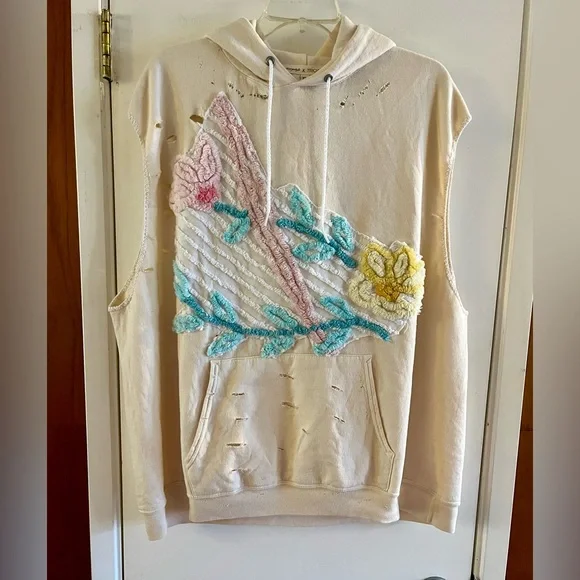 Free People x Tricia Fix Chenille Flower Hoodie - Picture 2 of 8